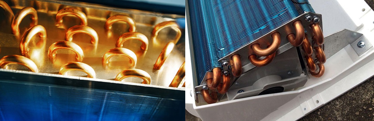 Air conditioner condenser (left), air conditioner evaporator (right); image sourced from the internet
